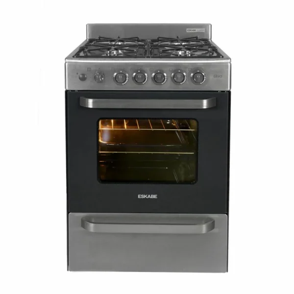 Cocina a Gas 57CM 4H Eskabe Titanio Q10X Inox