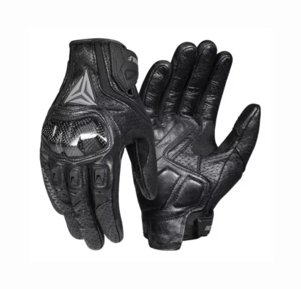 Guantes De Cuero Liso Para Moto C/protección Motowolf