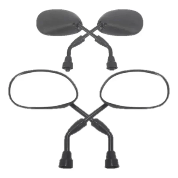 Kit X12 Espejos De Moto Universal Ovalado Negro 10 Mm Osaka